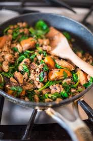 Bowl Food Ground Beef With Sweet Potatoes And Spinach Recipe Sweet Potato And Spinach Recipe Ground Beef And Spinach Ground Beef Casserole Recipes