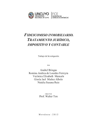 Este tipo de fideicomiso los formalizaron los desarrolladores y dentro del contrato nada más ellos juegan el único papel de fideicomitentes. Fideicomiso Inmobiliario Tratamiento Juridico Impositivo Y Contable