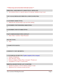 Meeting briefing template creative images. Customer Partner Briefing Template For Executive Assistants