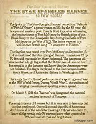 The Star Spangled Banner Some Facts And Printables Inkhappi Spangled Banner Star Spangled Banner Star Banner