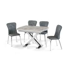 Tropik Beyaz Masa Takimi Gri Sandalyeli 80x120 Cm Tekzen