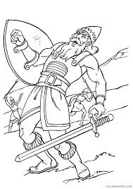 Just click on any of the coloring pages below to get instant access to the printable pdf version. David And Goliath Coloring Pages Bible Story Coloring4free Coloring4free Com