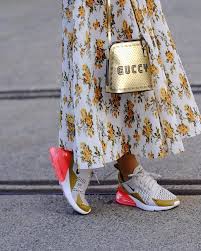 Nike Air Max 270 Flight Gold Light Bone Hot Punch White Ah6789 700 Nike Street Style Chic Sneakers Sneakers Fashion