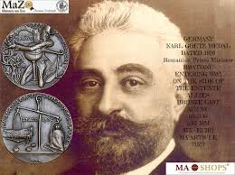 Deutschland Kaiserreich Bronze Gußmedaille 1916 Karl Goetz Auf den  Kriegseintritt Rumäniens Bratianu Cast Medal AU