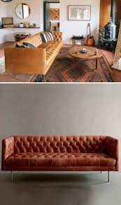 Modern Chesterfield Leather Sofa By West Elm At The Joshua Tree Casita Modern Sofa Living Room Chesterfield Sofa Living Room Leather Couch Living Room Decor