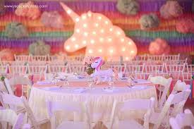 Stella S Magical Unicorn Themed Party Table Centerpiece Unicorn Theme Party Party Themes Unicorn Birthday