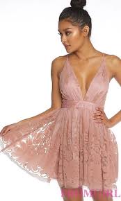 Tulle Floral Applique V Neck Short Party Dress Short Dresses Dresses Party Dress