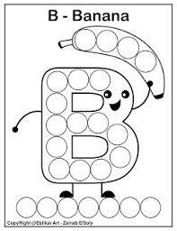 Use these pages at parties, play groups, or to compliment what your young children are interested in and learning about. Set Of Abc Dot Marker Coloring Pages B For Banana Free Preschool Printable Coloring Paged Preschool Alphabet Printables Abc Coloring Dot Marker Activities