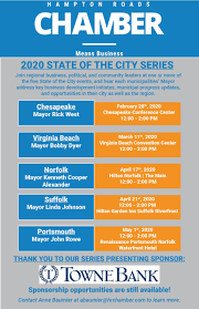 Register Now For The 2020 State Of The City Series Sponsored By The Hampton Roads Chamber Of Commerce Portsmouth S 2020 In 2020 Hampton Roads The Hamptons City Events