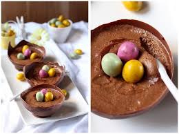 Nids De Paques A La Mousse Au Chocolat Recette Dessert Paques Idee Dessert Paques Recette Chocolat Chaud