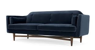 Imani Canape 3 Places En Velours De Coton Bleu Marine Canape 3 Places Canape Vert Canape