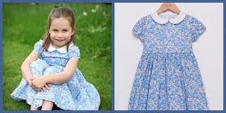 Blue and coral classic handsmocked dress. Shop Princess Charlotte S 4th Birthday Dress See Princess Charlotte S Blue Liberty Of London Dress