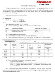 conductor resistance calculation siechem