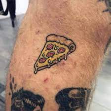 Small slice of pizza temporary tattoo. 60 Pizza Tattoo Designs For Men Sliced Ink Ideas