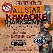 Karaoke At Mr Charles Chicken and Fish Every Friday Night Hosted By:  @msisetthestandards & @iamdj704 Powered By: @corwin.alexander_07 @mikerhy &  @farrarorlendo #karaoke #clt #704 #980 #803 #repost #repostthis