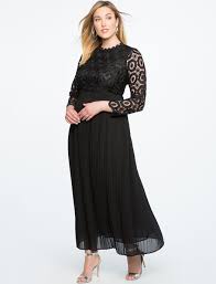 Lace Evening Dress With Pleated Skirt Women S Plus Size Dresses Eloquii In 2020 Lace Evening Dresses Evening Dresses Plus Size Dresses