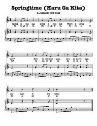 Springtime Haru Ga Kita A Japanese Folk Song For Music Performances Folk Song Japanese Folk Japanese Song