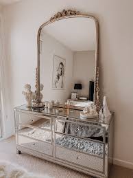Styling The Infamous Anthropologie Mirror On A Dresser Blondie In The City In 2020 Mirror Bedroom Decor Dresser Decor Bedroom Mirrored Dresser Bedroom
