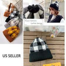 Check out our plaid hat knitting selection for the very best in unique or custom, handmade pieces from our shops. Winter Beanie Knit Hat Plaid Warm Thick Soft Skull Cap For Ski Gift Men Women Ebay