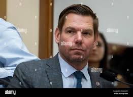 United States Representative Eric Swalwell (Democrat of California) attends  a House Committee