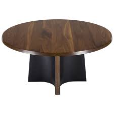 Skirt Round Dining Table In Walnut And Leather In 2020 Dining Table Round Dining Table Round Pedestal Dining Table