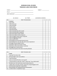 Contoh soal garis dan sudut kelas 7 semester 2 dapatkan. Soal Selidik Tingkah Laku Dan Emosi