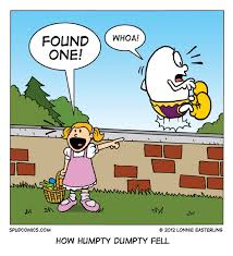 Spud Comics Archive Startled Egg Humpty Dumpty Comics Cartoon Illustration