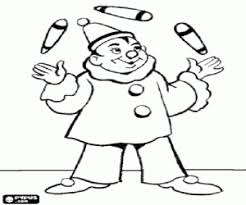 Du vert, du rouge, du jaune, du bleu.? Coloriage Le Clown Et Le Jonglage A Imprimer
