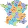 Carte de france avec les 13 nouvelles régions de la métropole et les 5 régions d'outre mer, les régions cartes des régions regions departements villes cartographie itinéraires radars sport. 1