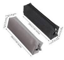 Enyuwlcm Fabric Stationery Stylish Simple Pencil Bag Small Square  Waterproof Pencil Case Black and Gray 2 Pack