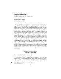 Maybe you would like to learn more about one of these? Pdf Jakobson Revisited Poetics Subjectivity And Temporality