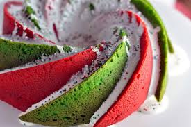 Combine flour and baking powder; Christmas Bundt Cake A Festive Red And Green Holiday Cake