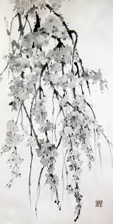 Artwork Japanese Art Black And White Sakura Cherry Blossoms Original Ink Painting Japanese Brush Etsy Original Ink Painting Ink Painting Japanese Painting