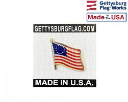 Pages with a quote from this character will automatically be added here along with the quote.) Betsy Ross Lapel Pin Single Waving Flag