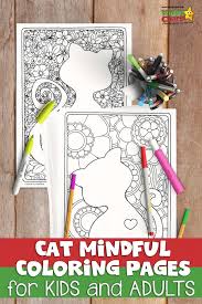 Coloring pages for teens and girls with our animals coloring, cute and sugar skull coloring pages. Free Cat Mindful Coloring Pages For Kids Adults Kiddycharts