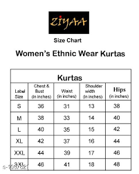 Kurta Sets Pretty Designer Kurta Set Size Chart Sizes