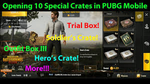 You can obtain playerunknown's battlegrounds crates either by all other pubg crates, such as the gamescom invitational crate. Opening 10 Special Crates In Pubg Mobile Trial Box Hero S Crate Outfit Box Iii Outfit Box Ii Youtube