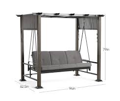 Broyhill Patio Pergola Cushioned Daybed 3 Person Swing Big Lots In 2020 Daybed Swing Daybed Outdoor Swing With Canopy