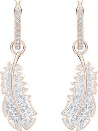 Amazon Com Swarovski Crystal Naughty White Drop Earrings Rose Gold Tone Clothing Shoes Jewelry