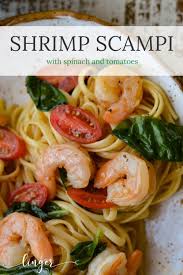 Shrimp Scampi Pasta With Spinach And Cherry Tomatoes Recipe In 2020 Scampi Pasta Shrimp Scampi Pasta Spinach Pasta