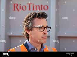 Simon Trott, Rio Tinto Chief Executive Officer-Iron Ore speaks at a press  conference during a visit to Gemco Rail in Perth, Tuesday, June 13, 2023.  (AAP Image/Richard Wainwright) NO ARCHIVING Credit: Australian