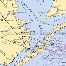 Texas Galveston Bay Texas City Nautical Chart Decor