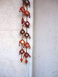 Beaded Vertical Mirror Wall Hangings With Tiny Ringing Bells Hanging Door Beads Diy Crafts For Home Decor Door Hanging Decorations