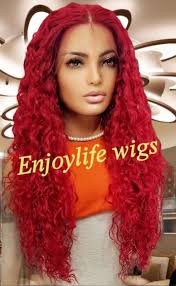 Red Hot Human Hair Water Wave HD Lace Fr