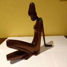 An austrian art deco silvered bronze figure: New Purchase For Collection Rare Art Deco Fruitwood Hagenauer Seated African Figure Collectors Weekly