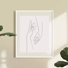 Trace shapes on kraft paper and tape to the wall before nailing your art display in place. Line Art Print Simple Drawing Artwork Couple Abstract Wall Art Canvas Painting Love Art Poster Modern Bedroom Decor Painting Calligraphy Aliexpress