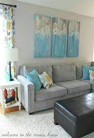 Pin By Anna Claros Veloz On Abstrait Living Room Turquoise Grey Couch Living Room Living Room Grey