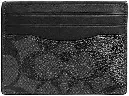 Free shipping both ways on coach leather card holder from our vast selection of styles. Amazon Com Coach F58110 Id Card Case Signature Charcoal Black Clothing Shoes Jewelry