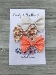 Shop Small Florida Oranges Bow Shop Handmade Hair Accessories Baby Shop