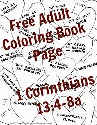 Favorite add to a study in love coloring book southerndrawbysarah $ 20.00 free shipping favorite add. Domestic Randomness Free Adult Coloring Book Page 1 1 Corinthians 13 4 8a Free Printable